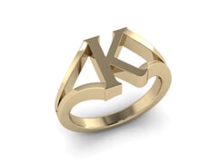 18KT Gold K Initial Ring