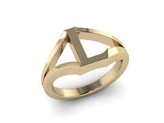 18KT Gold L Initial Ring