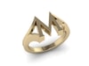 M Initial Ring in 18k Gold