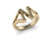 N Initial Ring in 18k Gold 