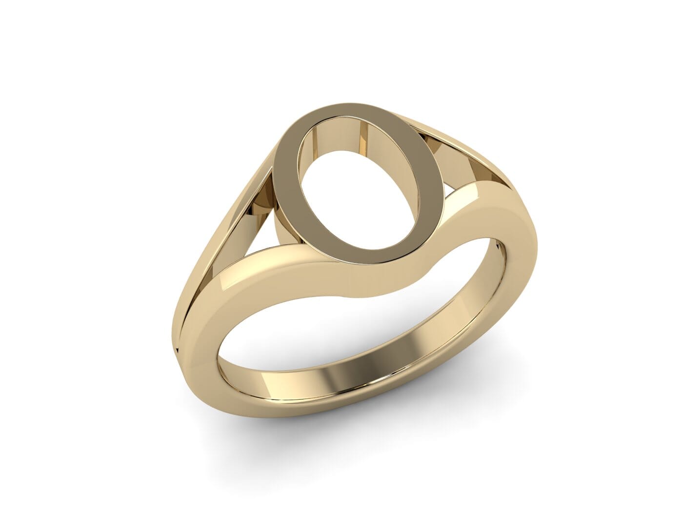 18KT Gold O Initial Ring