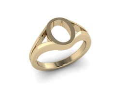 18KT Gold O Initial Ring