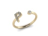 P Initial Ring in 18k Gold and 0.12 carat Diamond 