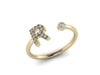  R Initial Ring in 18k Gold and 0.14 carat Diamond 
