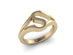 18KT Gold S Initial Ring