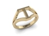 T Initial Ring in 18k Gold