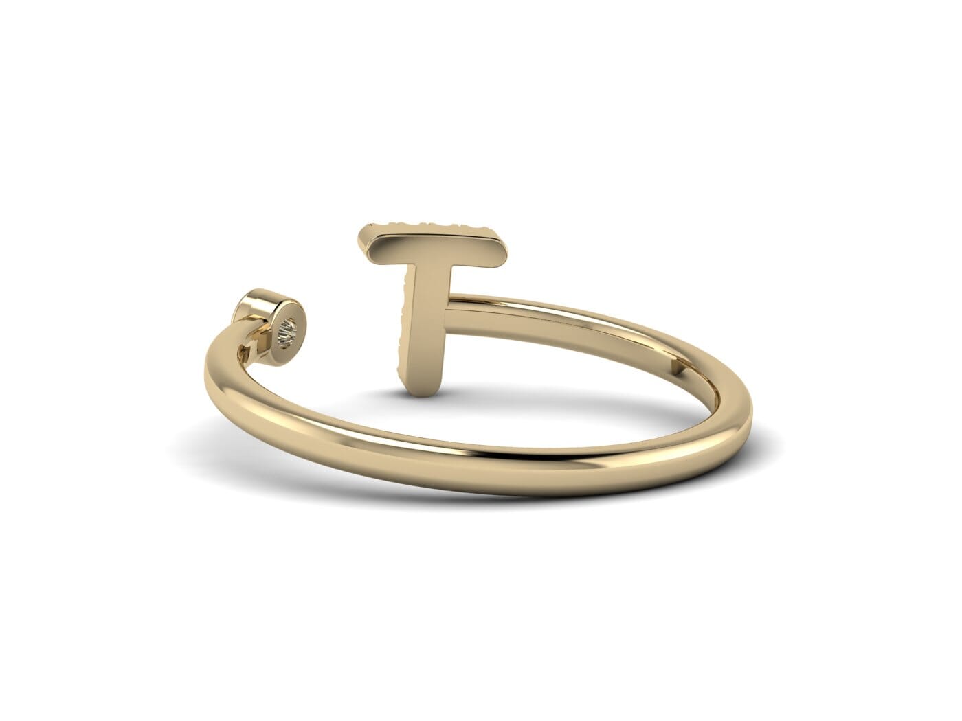 18KT Gold and 0.09 carat Diamond T 