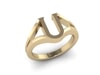 U Initial Ring in 18k Gold 