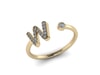  W Initial ring in 18k Gold and 0.18 carat Diamond
