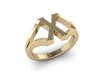  X Initial Ring in 18k Gold