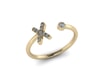X Initial Ring in 18k Gold and 0.10 carat Diamond 