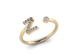 18KT Gold and 0.12 carat Diamond Z Initial Ring