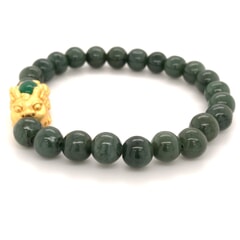 Natural Burma Green Jade 7.80 mm with Pixie Bracelet