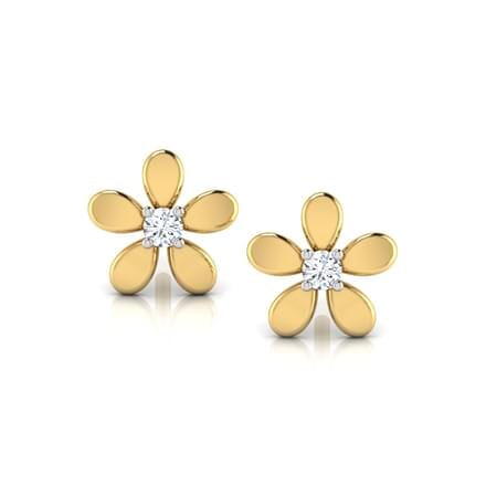Round Diamond Flower Earrings
