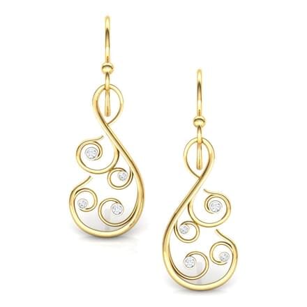 Round Diamond Drop Earrings