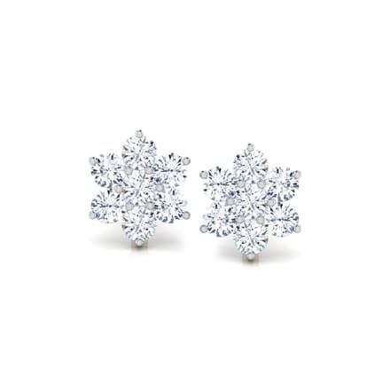 Round Diamond Flower Earrings