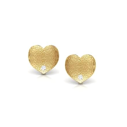 Round Diamond Heart Earrings
