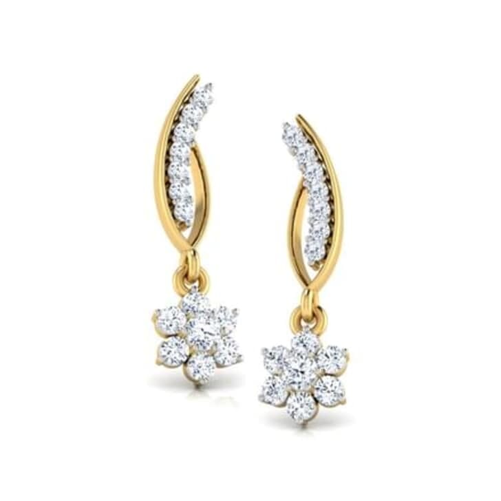Round Diamond Drop Earrings