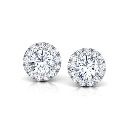 Round Diamond Cluster Earrings