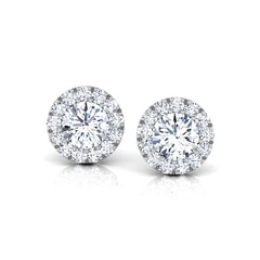 Round Diamond Cluster Earrings
