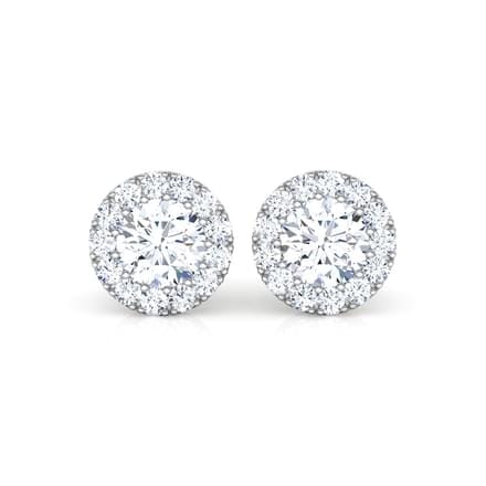 Round Diamond Cluster Earrings