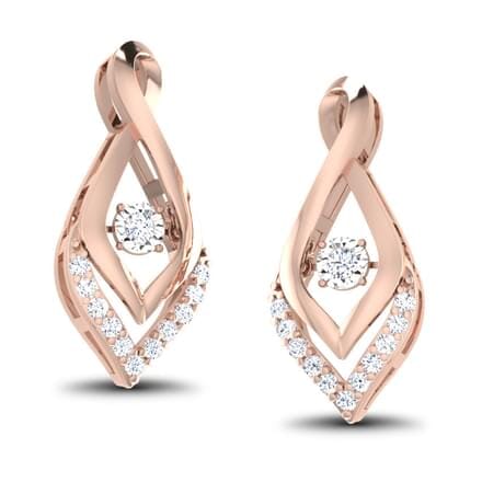 Round Diamond Drop Earrings