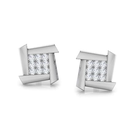 Round Diamond Cluster Earrings
