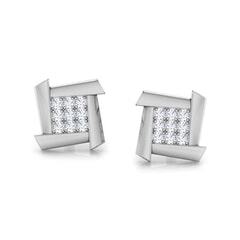 Round Diamond Cluster Earrings