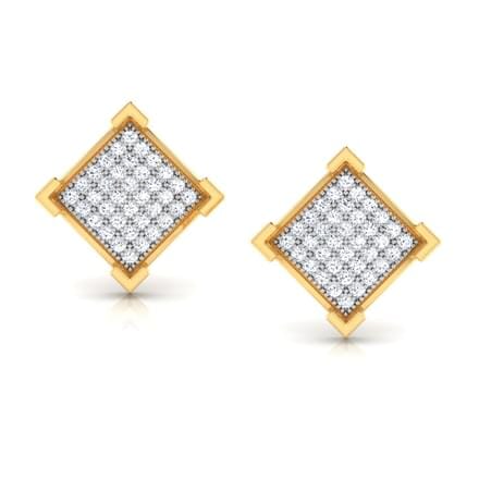 Round Diamond Cluster Earrings