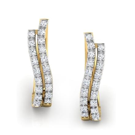 Round Diamond Hoop Earrings