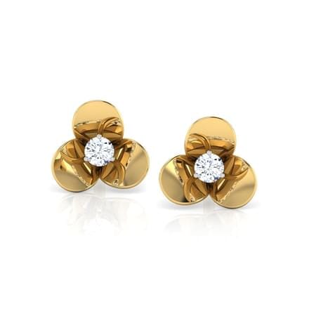 Round Diamond Flower Earrings