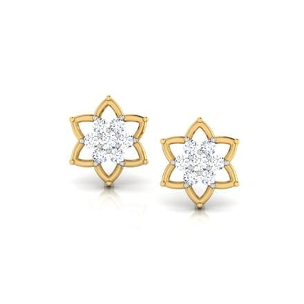 Round Diamond Flower Earrings