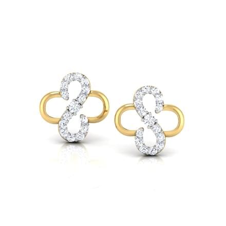 Round Diamond Flower Earrings