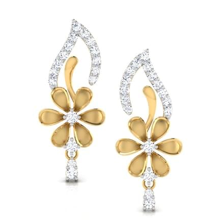 Round Diamond Drop Earrings