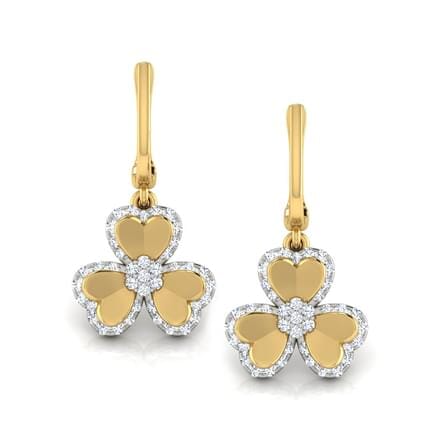 Round Diamond Drop Earrings