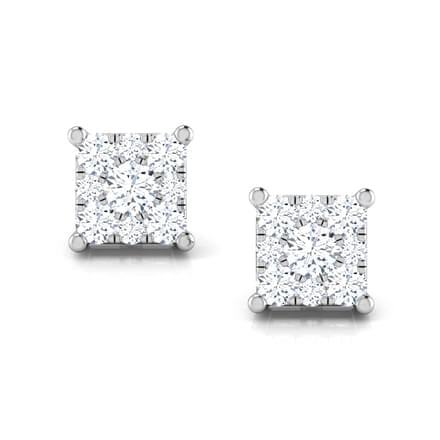 Round Diamond Cluster Earrings