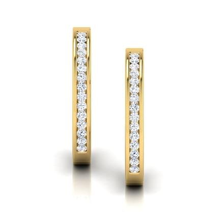 Round Diamond Hoop Earrings