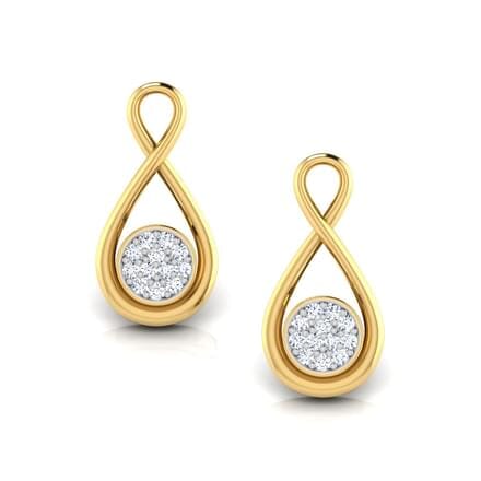 Round Diamond Drop Earrings