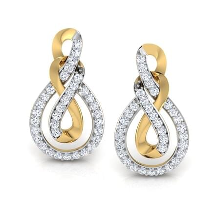 Round Diamond Drop Earrings