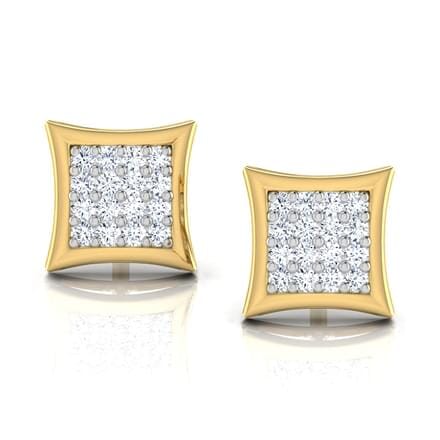 Round Diamond Cluster Earrings