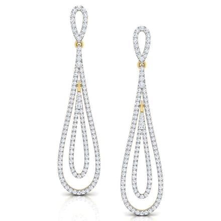 Round Diamond Drop Earrings