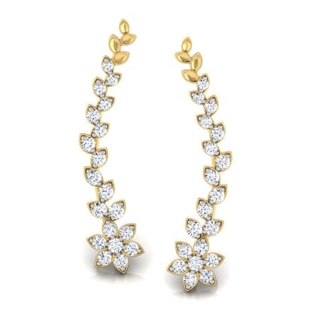 Round Diamond Flower Earrings
