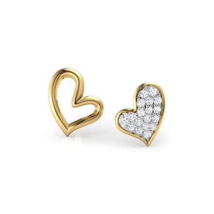 Round Diamond Heart Earrings