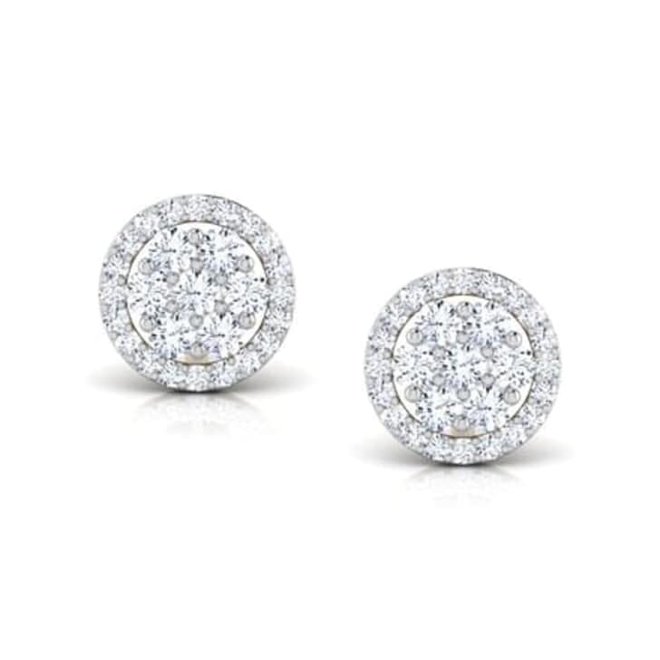 Round Diamond Cluster Earrings