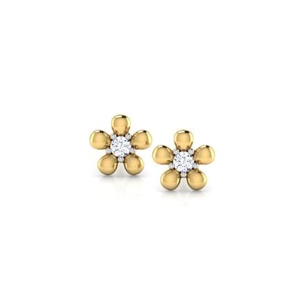 Round Diamond Flower Earrings