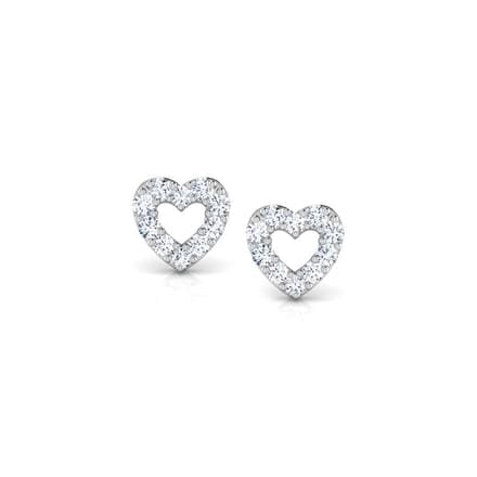 Round Diamond Heart Earrings