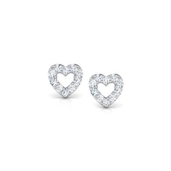 Round Diamond Heart Earrings