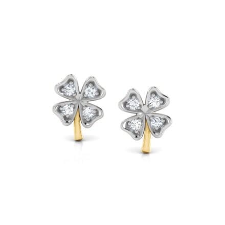 Round Diamond Flower Earrings