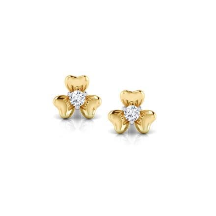 Round Diamond Flower Earrings