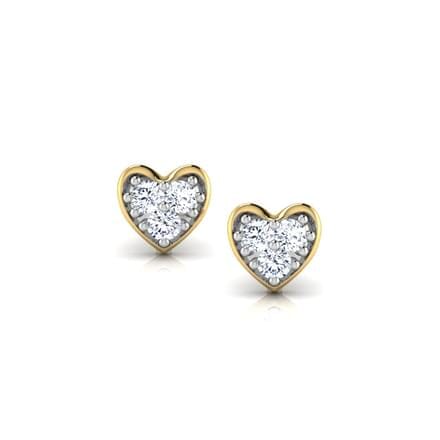 Round Diamond Heart Earrings